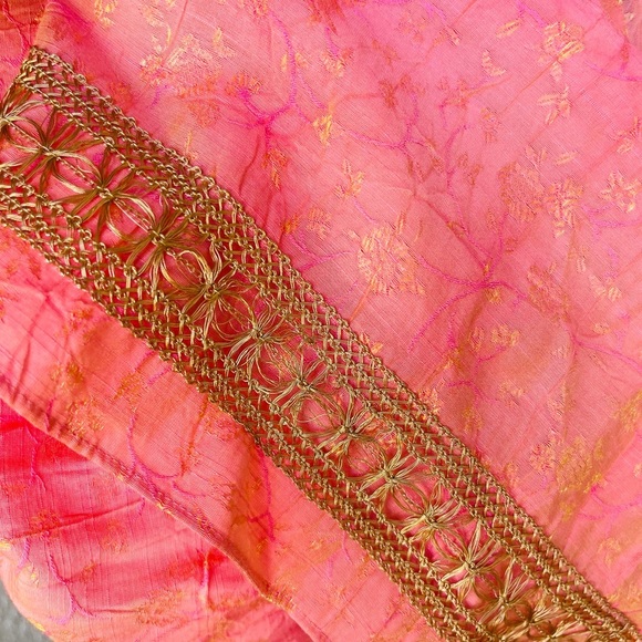 Antonia Melani Gold Embossed Pleated Skirt - Picture 6 of 9